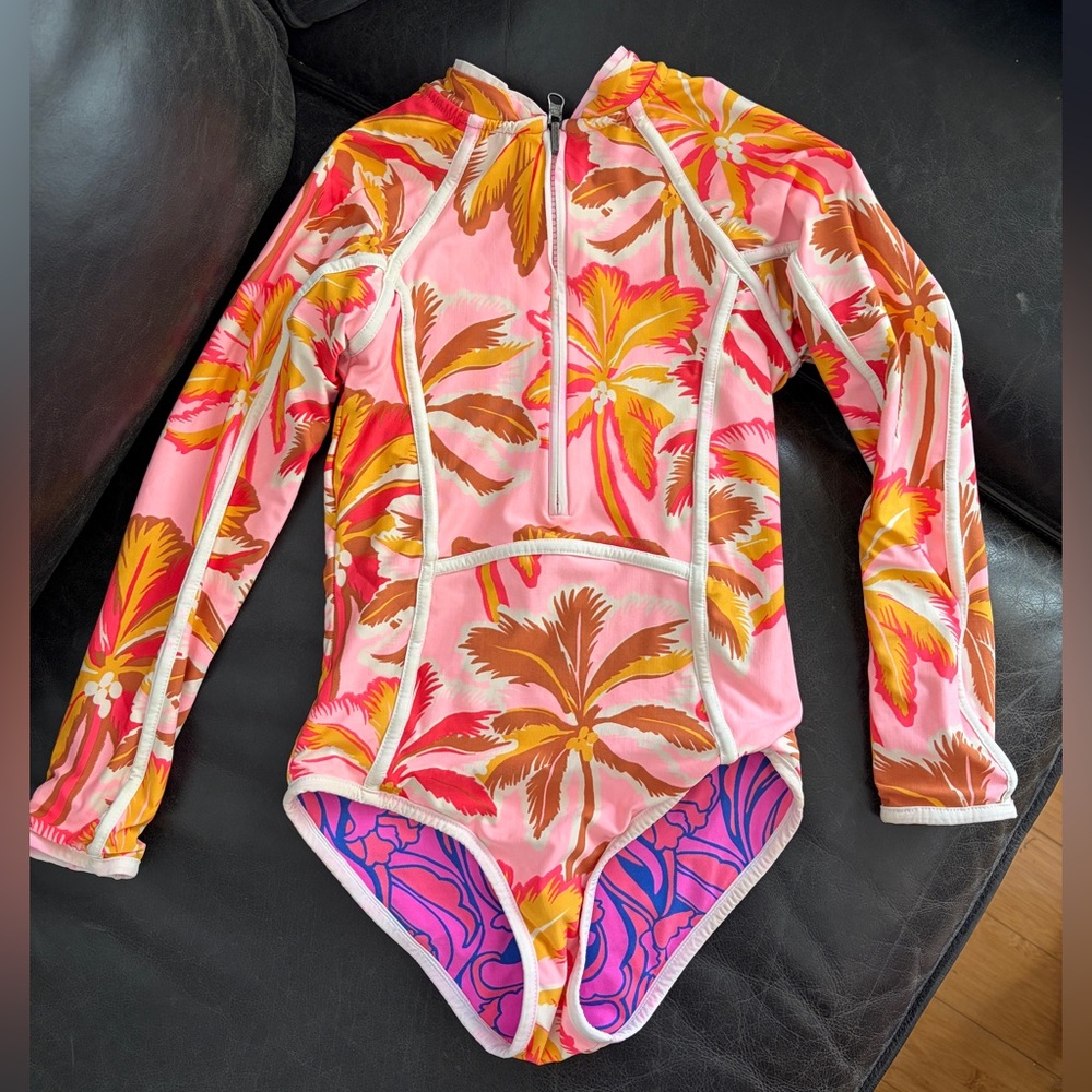 Roxy Pink and Orange Kids Rashguard